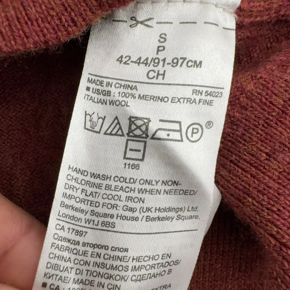 Banana Republic Sweater Mens S Orange Merino Wool Crewneck Classic Casual